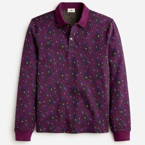 J.Crew Long-sleeve polo shirt in double-knit jacquard